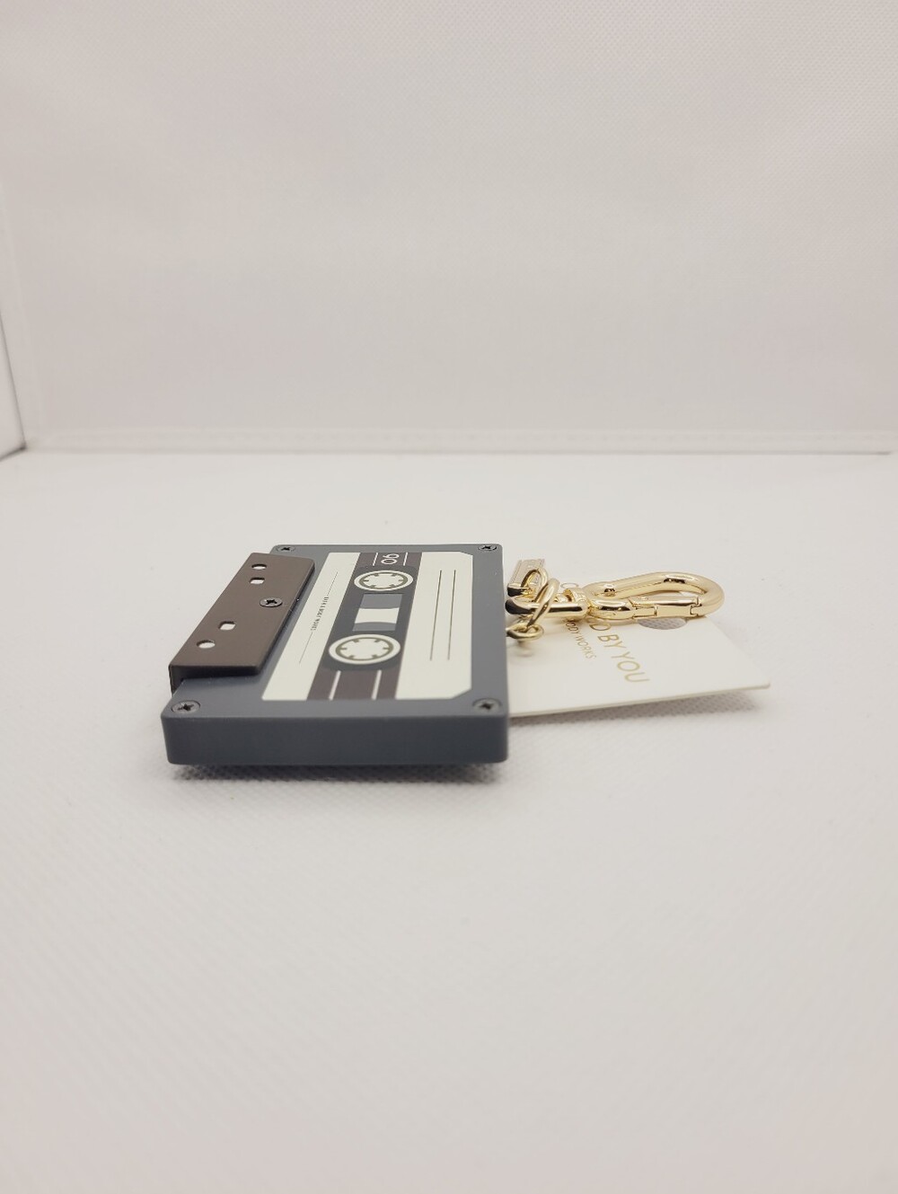 BBW Charmed By You Cassette Tape Bag Charm Goldtone Keychain Logo Tag New OOS - Picture 5 of 8